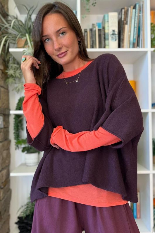 Essential Cashmere Blend Layering Top Coral